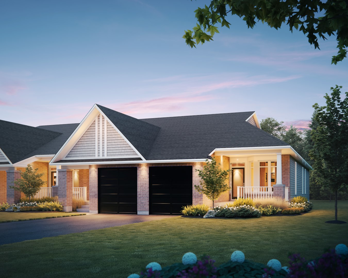 Swan (End) Bungalow Townhome Rendering